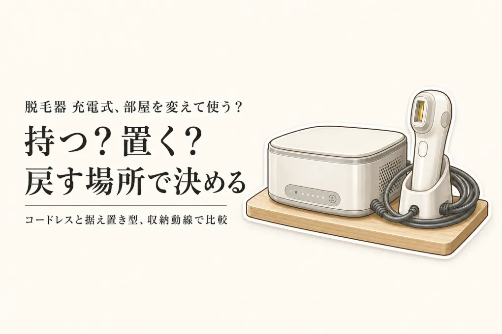 脱毛器 充電式とケノンをレビュー数順で比較｜照射場所を固定できない人の持ち方・収納