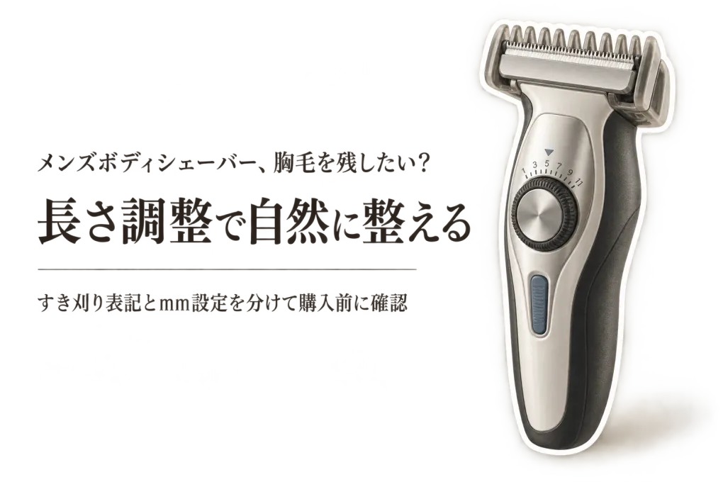 楽天でレビュー数が多いメンズボディシェーバーとボディトリマーを比較｜胸毛・腹毛を自然に残す長さとすき刈り表記の見方